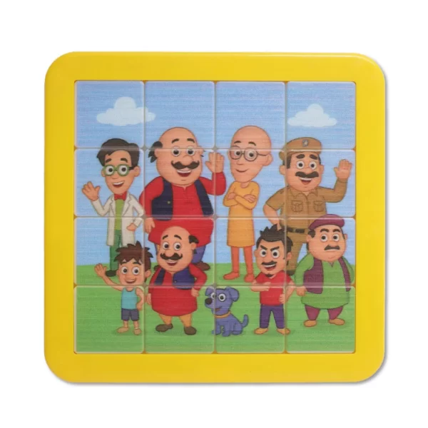 PuzzleSmart Motu Patlu Sliding Puzzle Toy for Kids | Educational Brain Teaser Game | Improves Focus, Memory & Problem-Solving Skills | Fun Learning Toy for Boys & Girls (Age 3+)